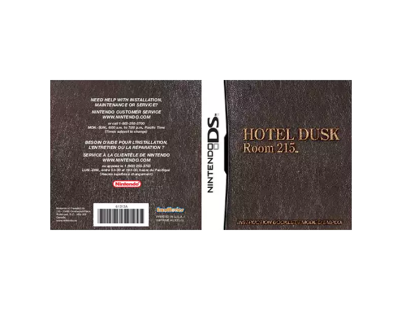 manual for Hotel Dusk - Room 215